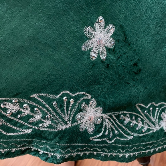 Rayon Velvet Skirt with Metallic Silver Embroidery - Picture 5 of 8